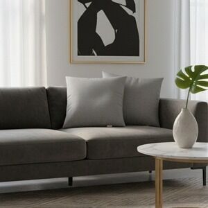 TOSHE Rustic Silver Pillow Covers 16x16 Set of 2 Decorative Throw NEW